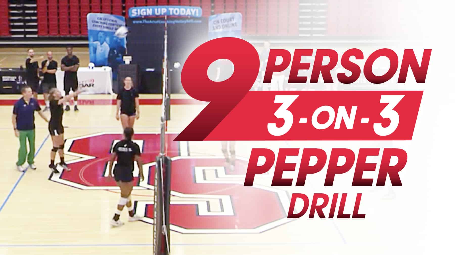 Nine person 3 on 3 pepper drill - The Art of Coaching Volleyball